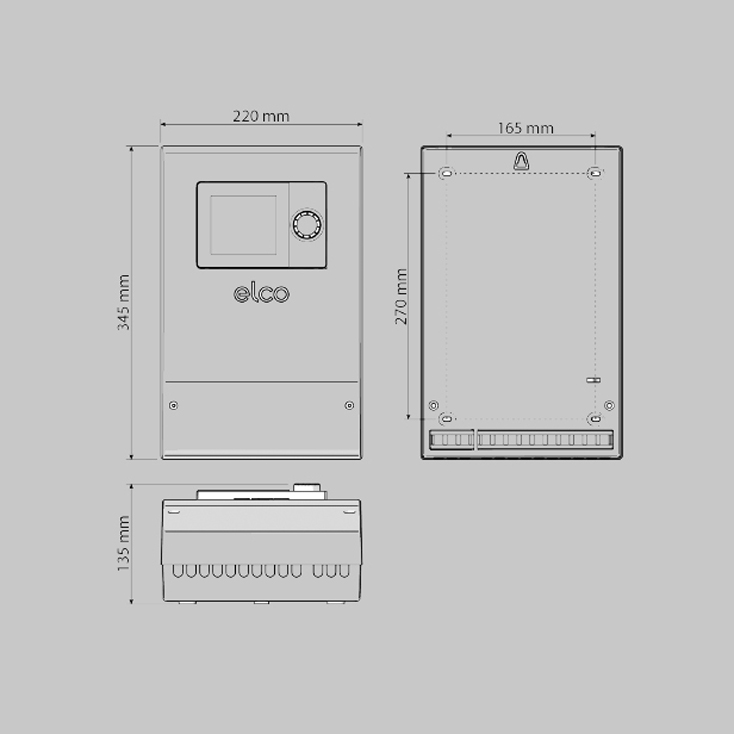 Dimensioni unità di controllo